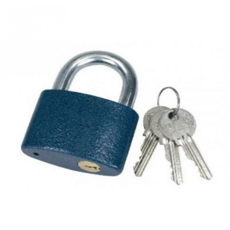 Zamok visiaci modrý 45mm+3kľúče