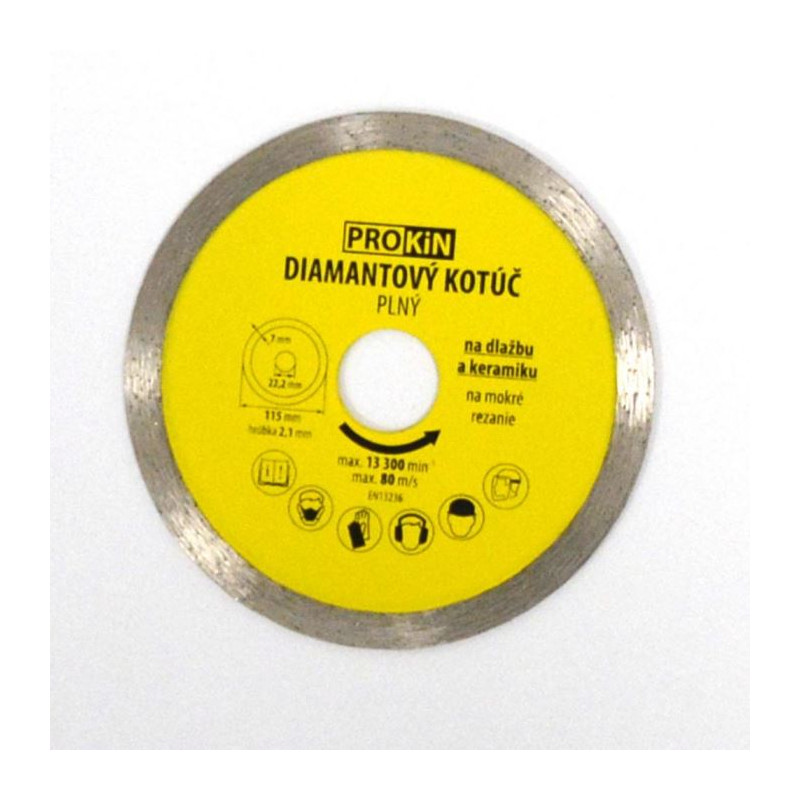 Kotúč diamantový plný 115mm