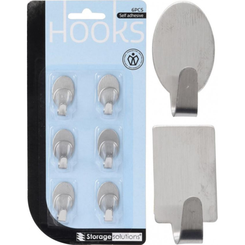 Háčik samolepiaci nerez 6ks obdĺžnik