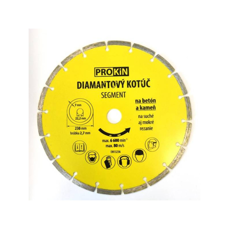 Kotúč diamantový 230x22,23mm segment PROKIN
